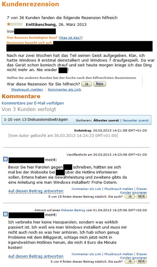 Amazon Kundenmeinungen