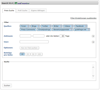 Monitoring Tool Suche