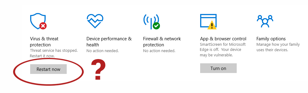 Windows Defender Restart