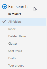 Outlook 365 Exit Search