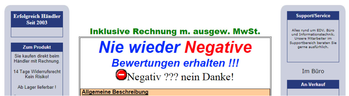 Negative Bewertungen