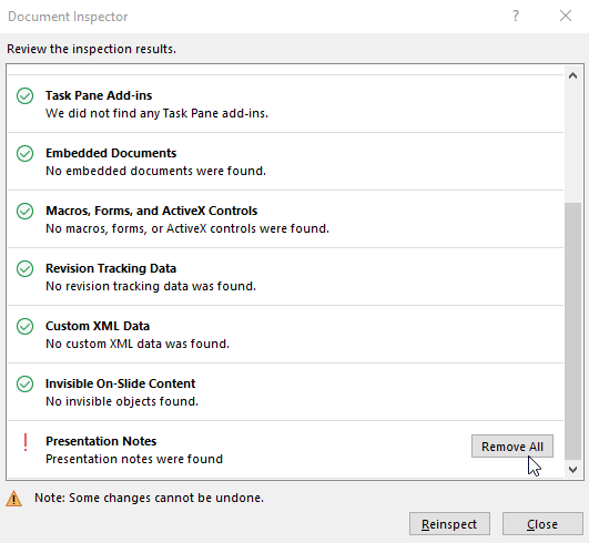 PowerPoint Speaker Notes Remove