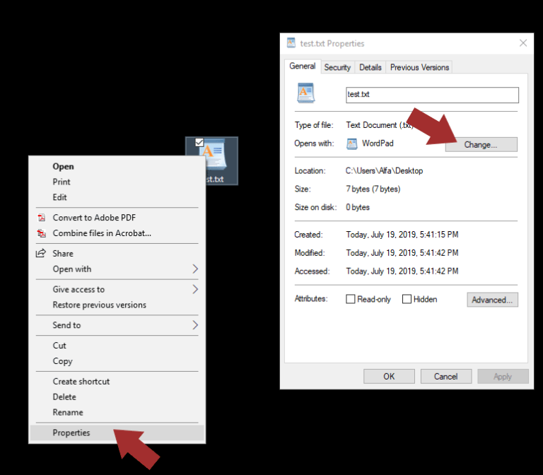 How to Change .txt extension from Notepad to UltraEdit in Windows 10
