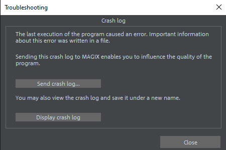 Magix Video Pro Crash
